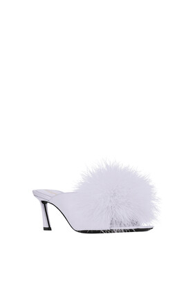 Mae 60 Feather Satin Mules